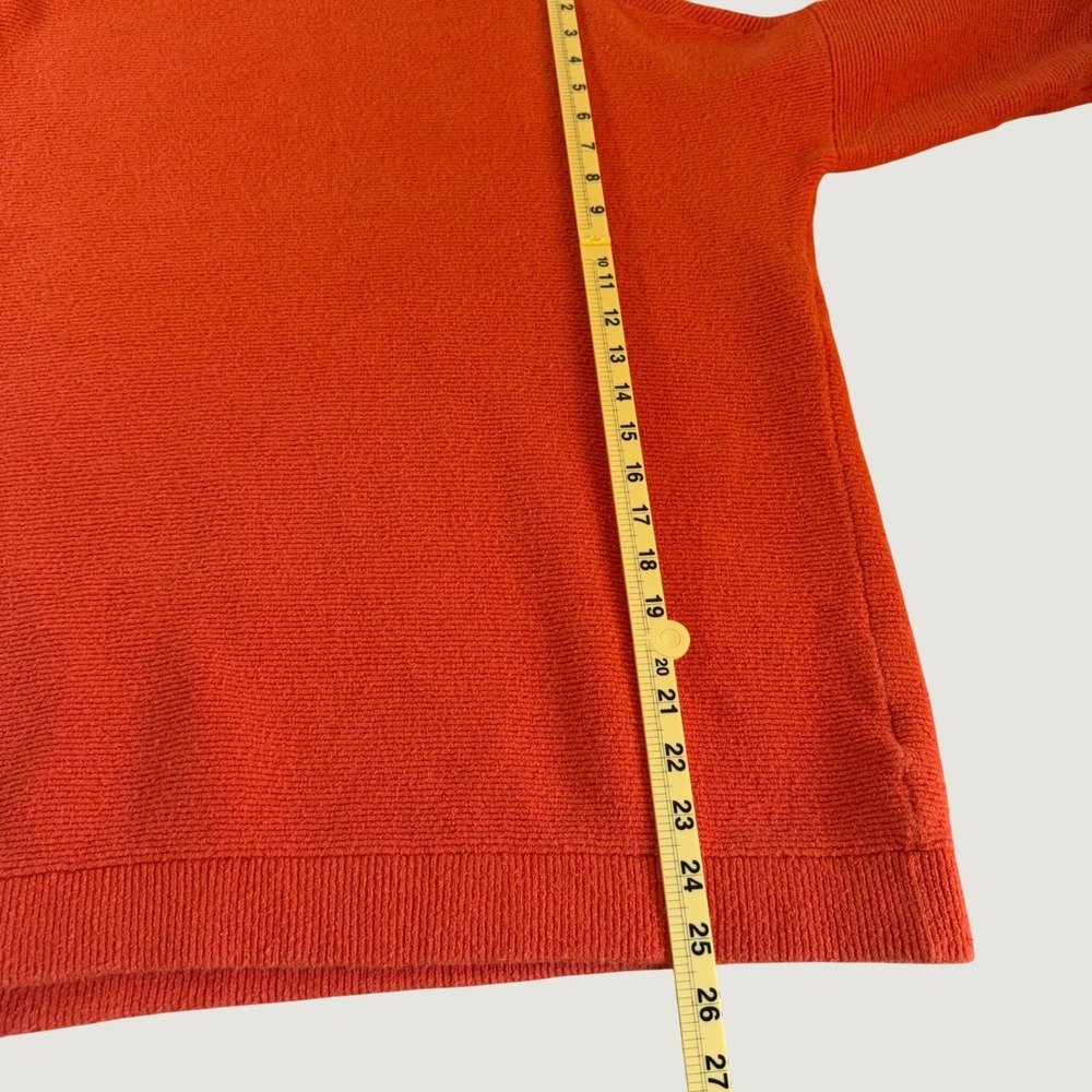 Free People Orange Mock Neck Oversized Cotton Blend Ribbed Knit Sweater - Picture 4 of 6
